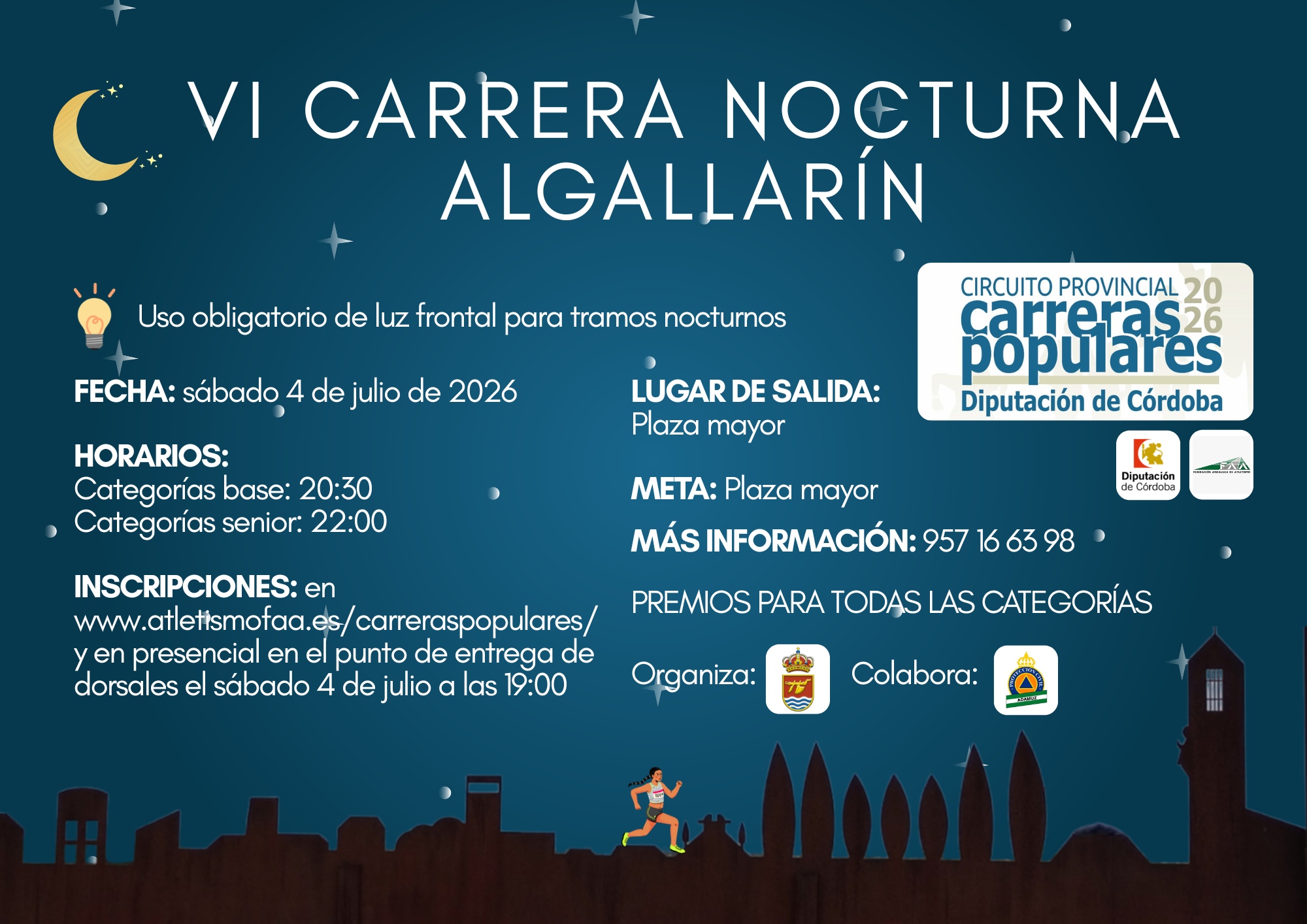 Cartel VI Carrera Nocturna de Algallarín