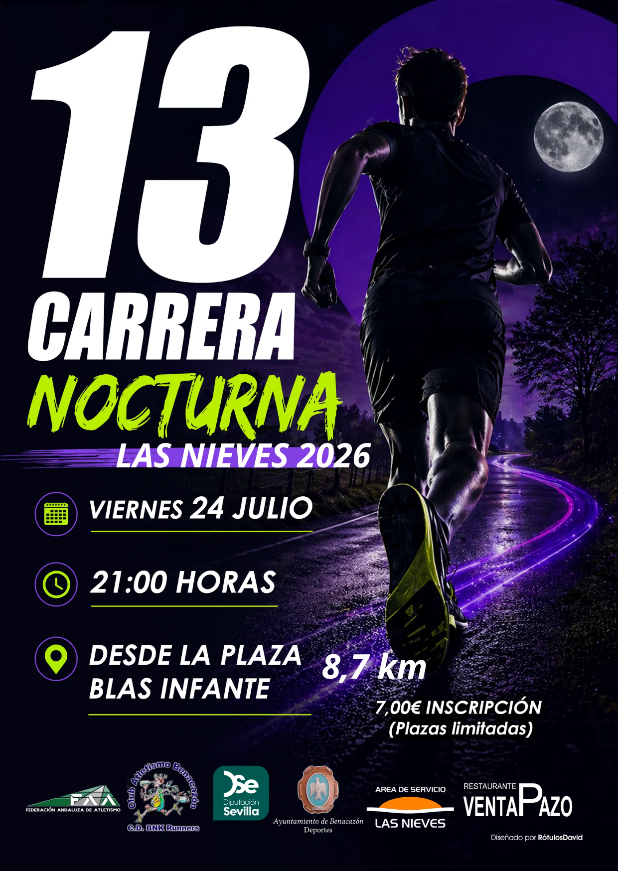 Cartel 13ª Carrera Nocturna Las Nieves de Benacazón